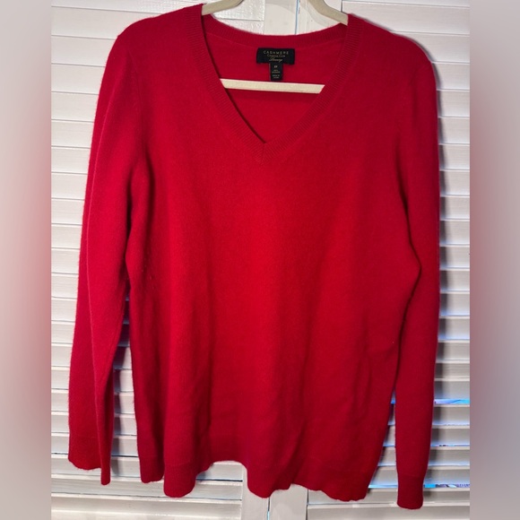 Charter Club Sweaters - Charter Club 100% Cashmere Sweater Womens 2X Red V Neck Soft Classic Knit